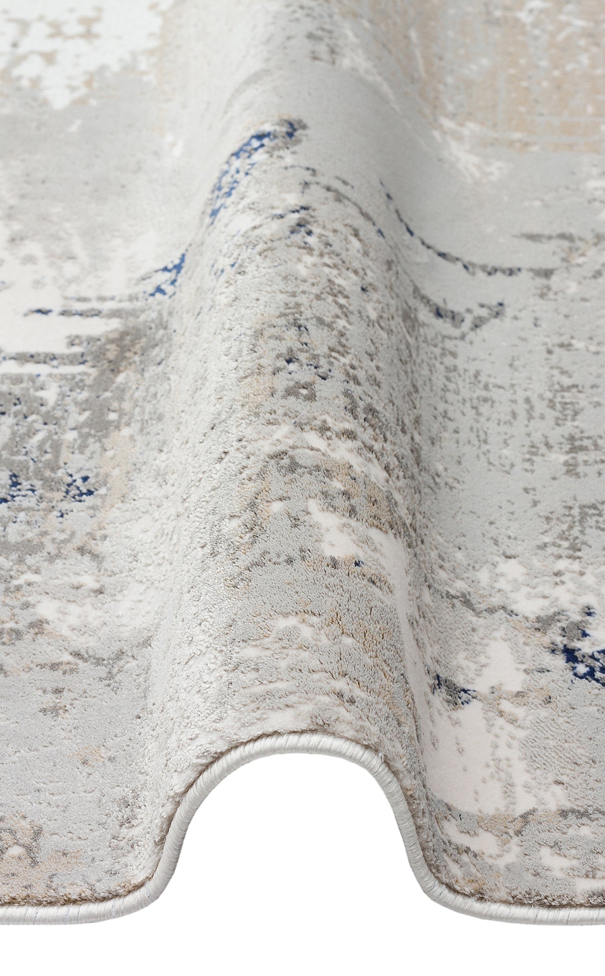 Padona PDN 06 Gri Navy - Extra Yumuşak Dokulu Sık Dokuma Modern Eskitme Desenli Halı