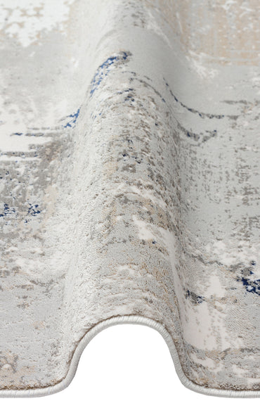 Padona PDN 06 Gri Navy - Extra Yumuşak Dokulu Sık Dokuma Modern Eskitme Desenli Halı