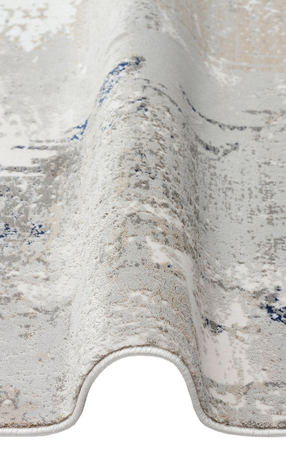 Padona PDN 06 Gri Navy - Extra Yumuşak Dokulu Sık Dokuma Modern Eskitme Desenli Halı