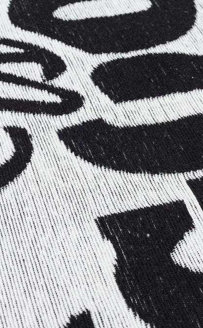 Arya Neo ARN 01 Beyaz Siyah - Yıkanabilir Çift Taraflı Modern Dokuma Kilim