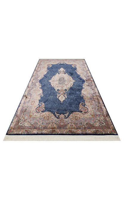 Isfahan Seccade ISF 02 Navy Mavi - Viskon Klasik Desenli Seccade Sık Dokuma Seccade