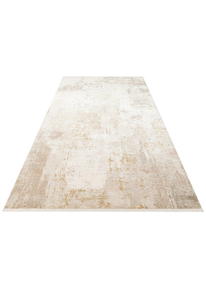 FRESCO XW FS 34 Krem Altın - Eskitme Dokulu Işıltılı Salon Halısı