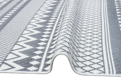 Arya AR 07 Gri - Yıkanabilir Çift Taraflı Modern Dokuma Kilim