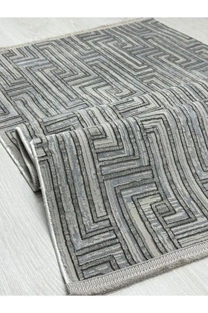 Hermes 1140 Gri Modern Ve Rahat Oturma Odası İçin Uzun Ömürlü Halı