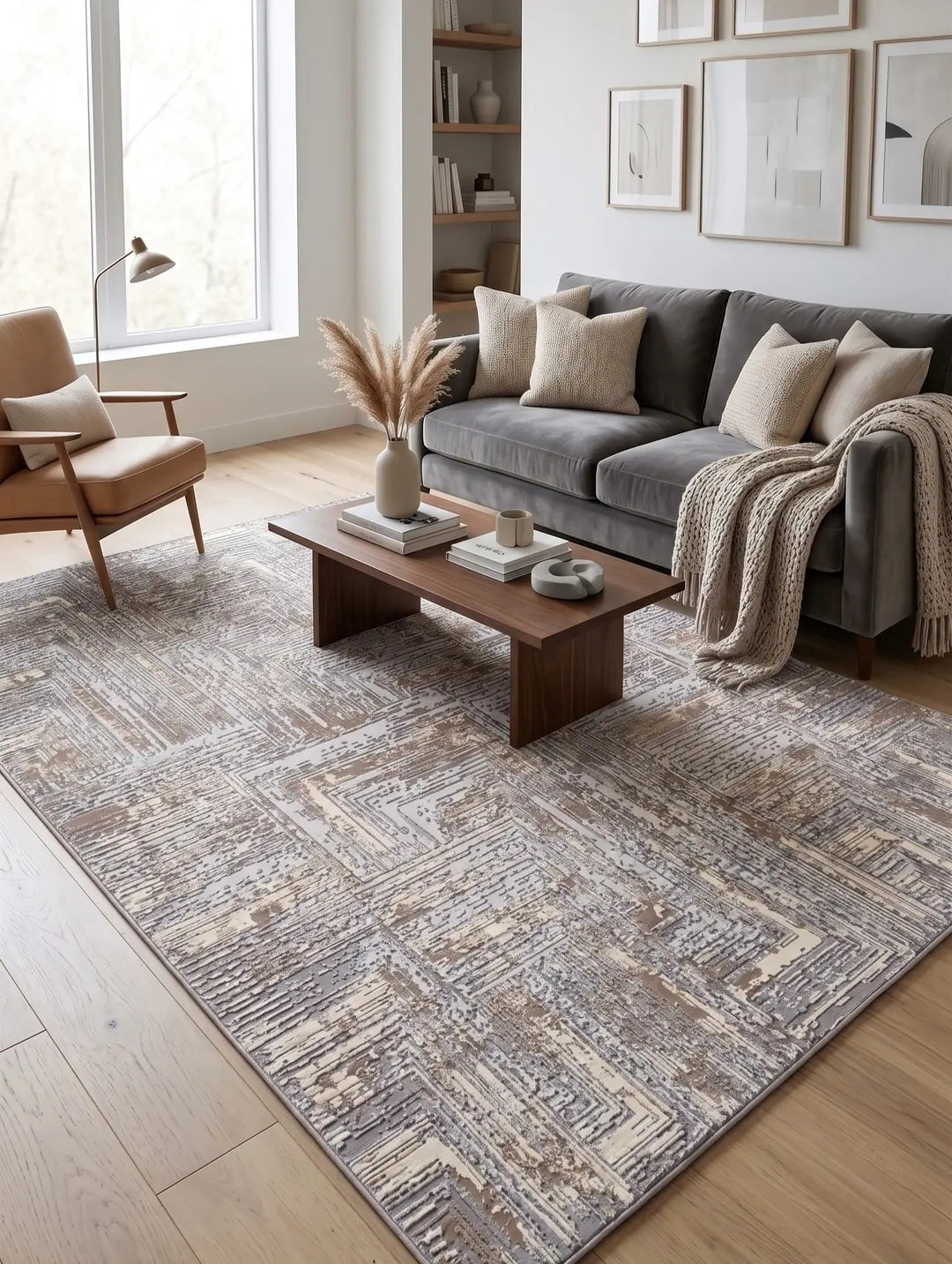 Hermes 1005 Vizon Modern Ve Rahat Oturma Odası İçin Uzun Ömürlü Halı