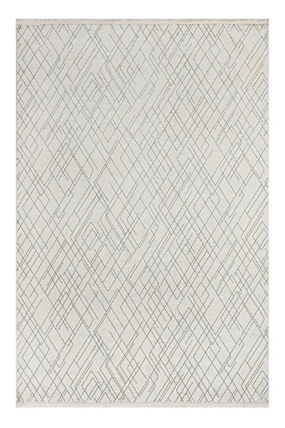 Nadide Serisi 1067 Krem Mikrofiber, Modern Yumuşak ve Antibakteriyel Makine Halısı