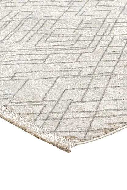 Nadide Serisi 1067 Krem Mikrofiber, Modern Yumuşak ve Antibakteriyel Makine Halısı