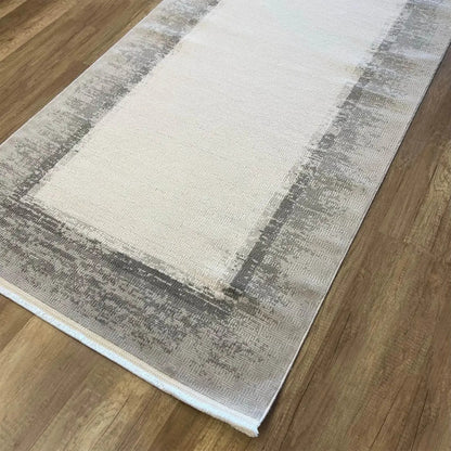 Valeria 1072 Gri Modern Akrilik, Antibakteriyel Yumuşak Dokulu Makine Halısı