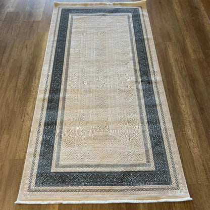 Valeria 1074 Gri Modern Akrilik, Antibakteriyel Yumuşak Dokulu Makine Halısı