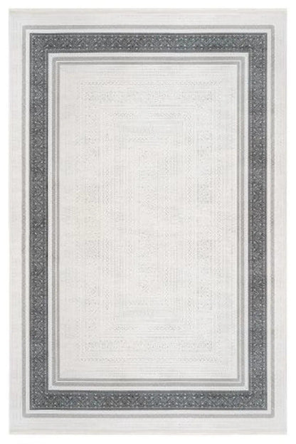 Valeria 1074 Gri Modern Akrilik, Antibakteriyel Yumuşak Dokulu Makine Halısı