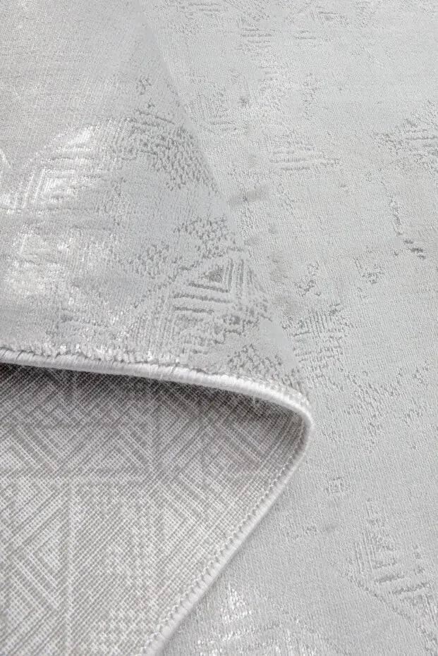 Cotton 1136 Gri Modern Tasarımlı Kaymaz Tabanlı Makine Halısı