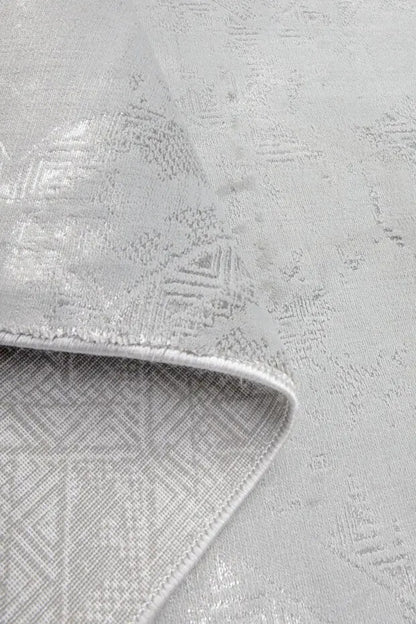 Cotton 1136 Gri Modern Tasarımlı Kaymaz Tabanlı Makine Halısı