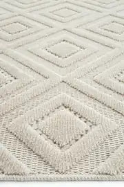 Dizayn 1089 Bej  İskandinav Desenli Bukleli Modern Halı