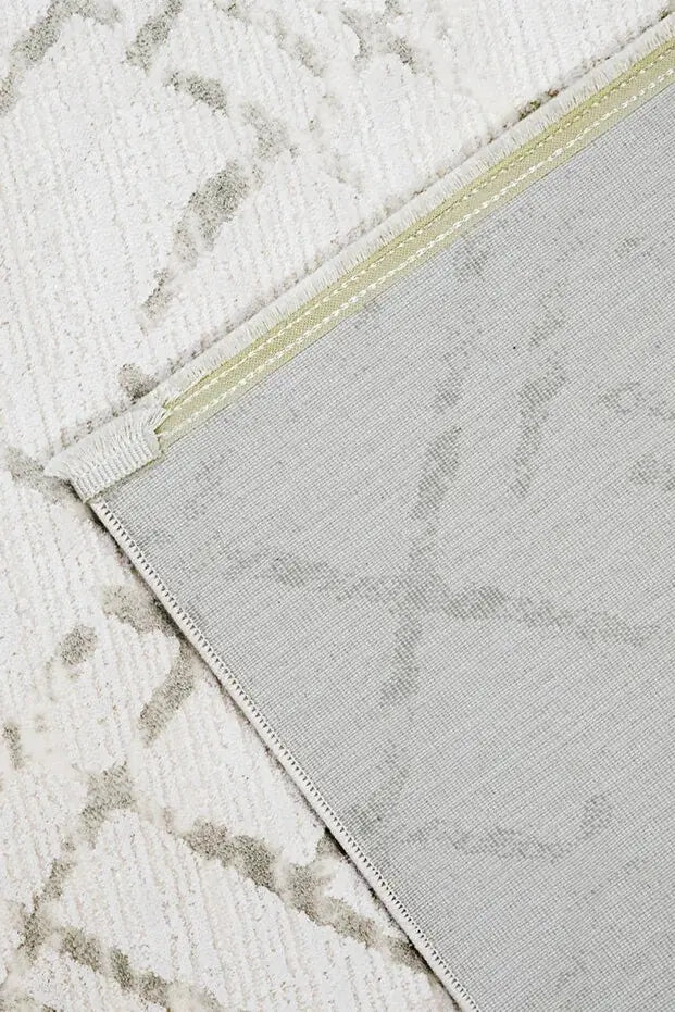 Moda 1098 Beyaz Minimal ve Modern Tasarımlı Oturma Odası Halısı