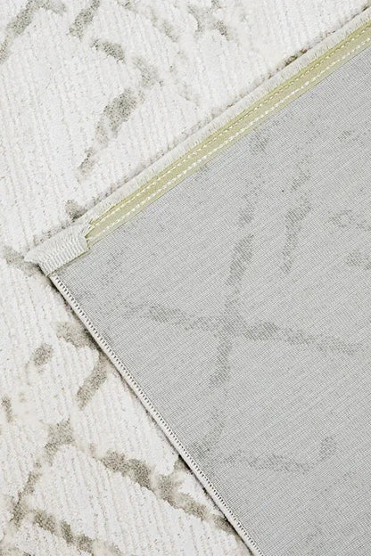 Moda 1098 Beyaz Minimal ve Modern Tasarımlı Oturma Odası Halısı