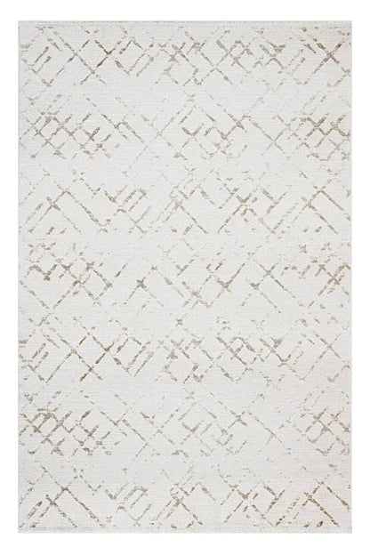 Moda 1098 Beyaz Minimal ve Modern Tasarımlı Oturma Odası Halısı