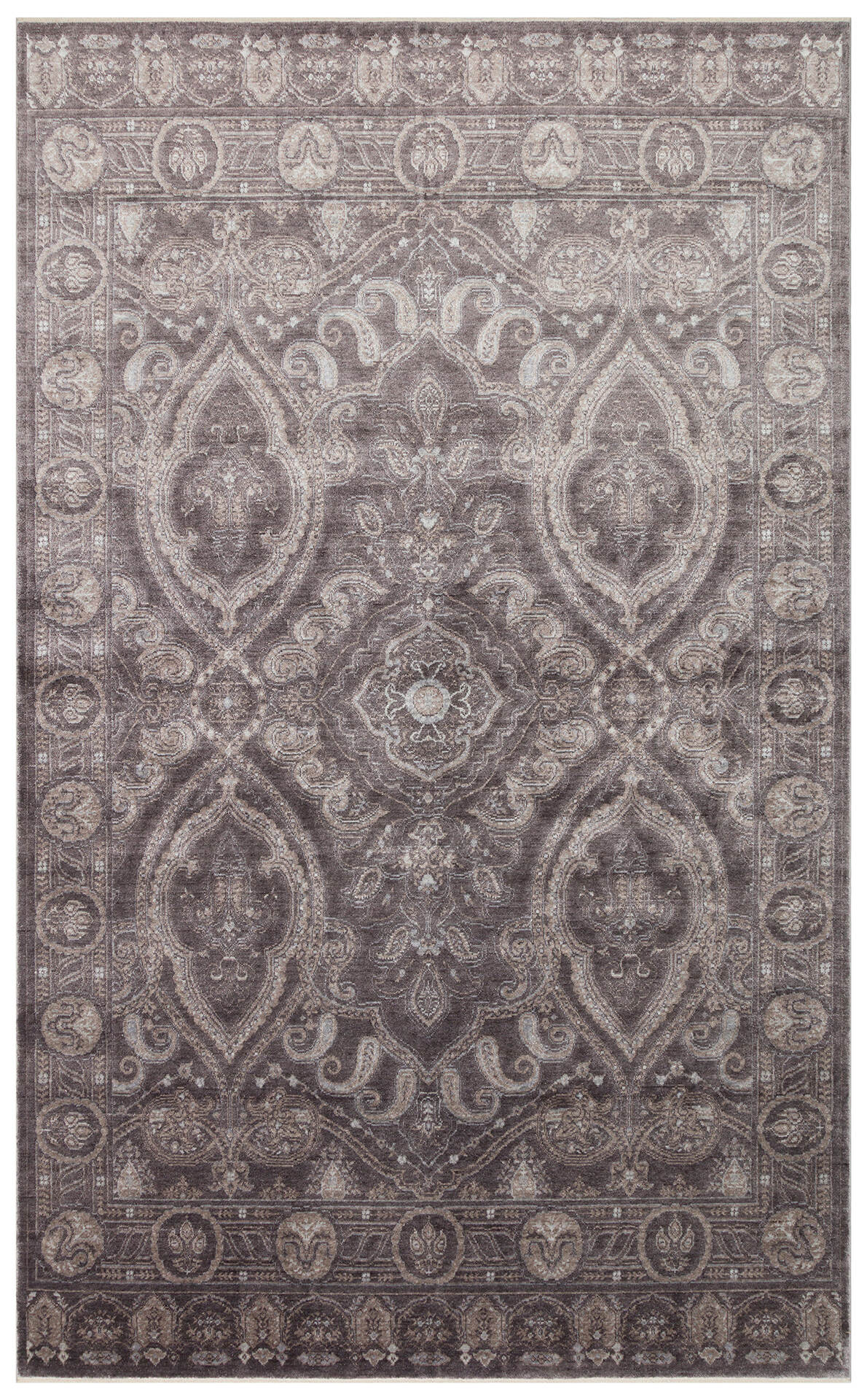 Taftan TF 03 Smoke Gri - Pakistan Overdyed Tarzı El Emeği ile Özel Tezgahlarda Üretilen Uşak Halısı