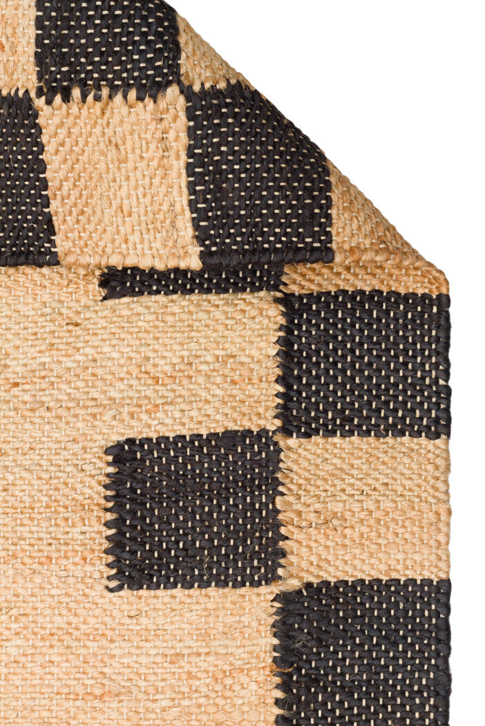 Echo ECH 13 Natural Siyah XW - Doğal Jüt İpliğinden El Dokuma Sisal Görünümlü Kilim