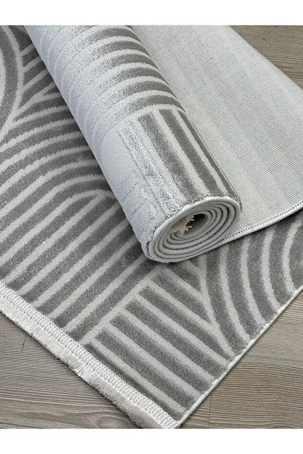 Moda 1131 Gri Minimal ve Modern Tasarımlı Oturma Odası Halısı