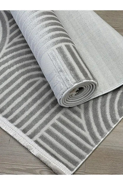 Moda 1131 Gri Minimal ve Modern Tasarımlı Oturma Odası Halısı