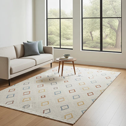 Dizayn 1101 Multi İskandinav Desenli Bukleli Modern Halı