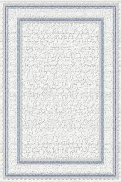 Nova 1122 Mavi Yumuşak Dokulu, Modern Desenli Şık Makine Halısı