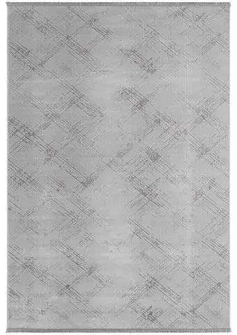 Cotton 1137 Gri Modern Tasarımlı Kaymaz Tabanlı Makine Halısı