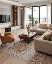 Hermes 1139 Vizon Modern Ve Rahat Oturma Odası İçin Uzun Ömürlü Halı