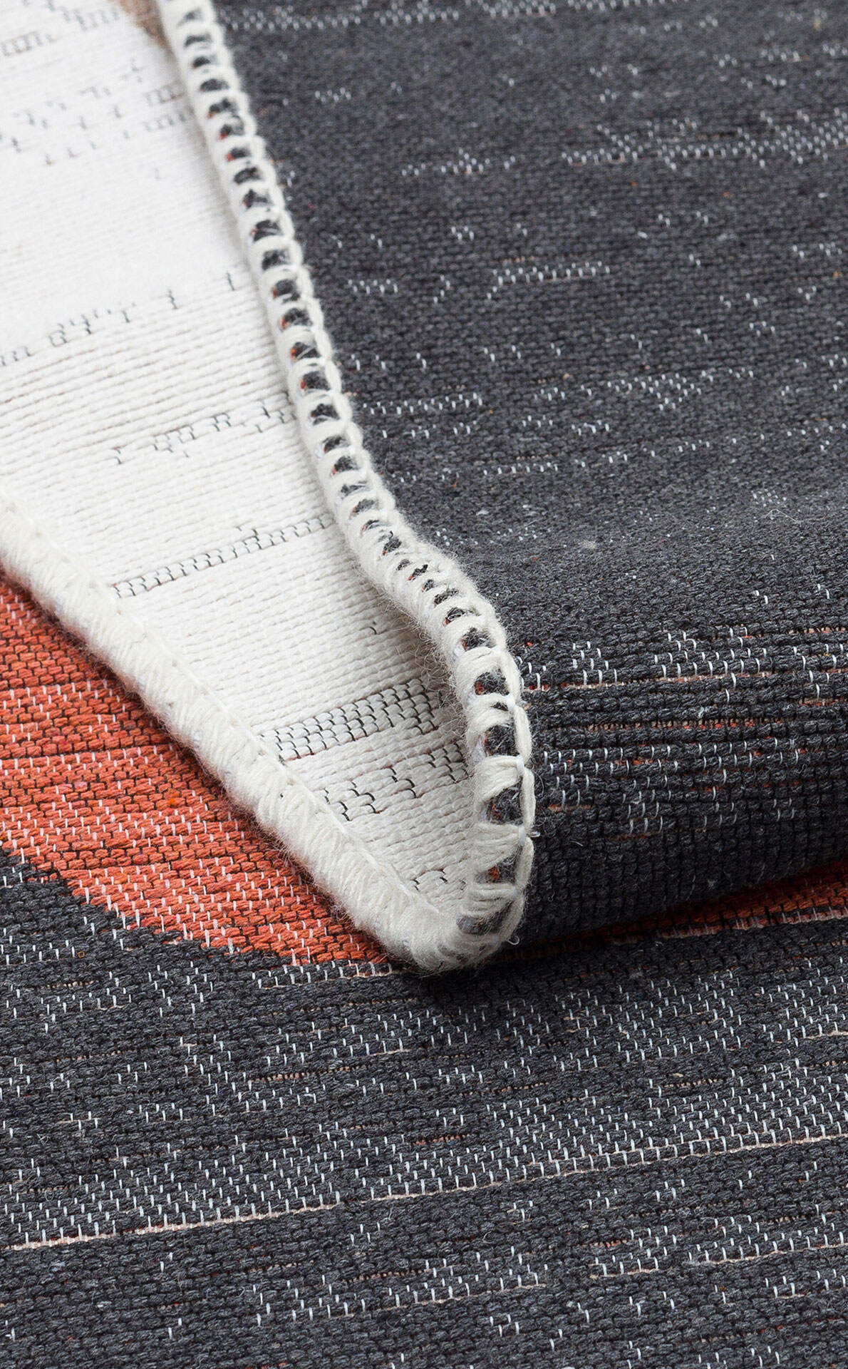 AR 36 BLACK TERRA  - ARYA - Yıkanabilir Çift Taraflı Modern Desenli Dokuma Kilim
