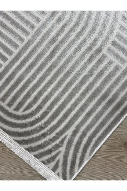 Moda 1131 Gri Minimal ve Modern Tasarımlı Oturma Odası Halısı