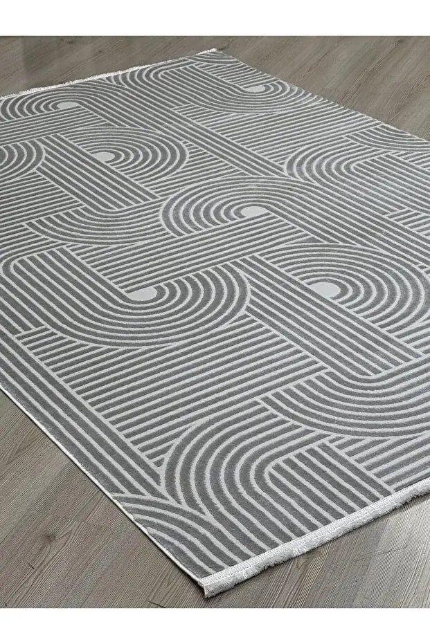 Moda 1131 Gri Minimal ve Modern Tasarımlı Oturma Odası Halısı