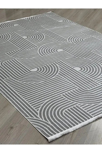 Moda 1131 Gri Minimal ve Modern Tasarımlı Oturma Odası Halısı