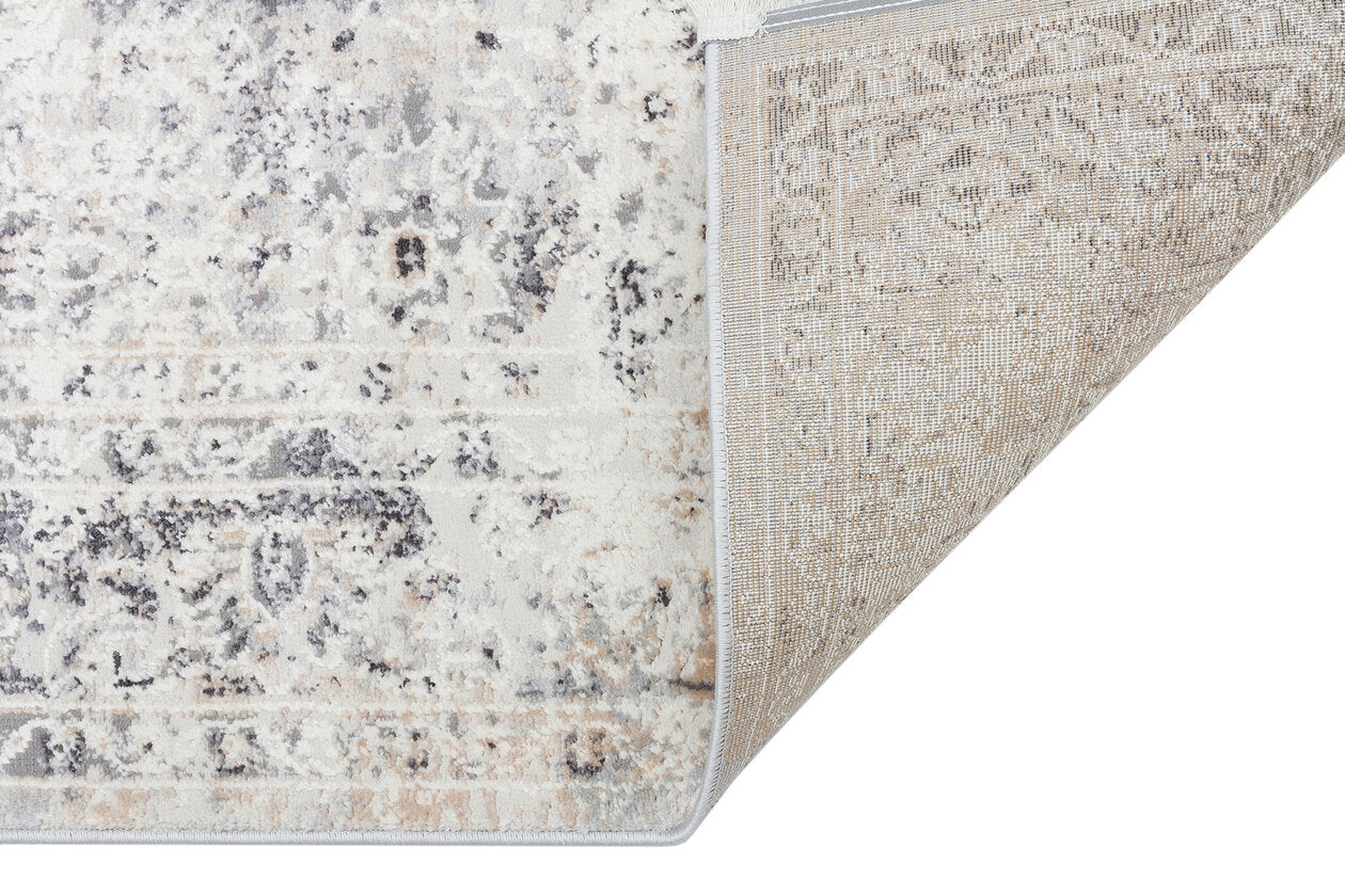 LGS 03 CREAM SILVER  - LAGOS - Hav Toz Vermez Eskitme Desenli Modern Makine Halısı