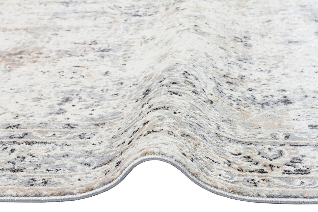 LGS 03 CREAM SILVER  - LAGOS - Hav Toz Vermez Eskitme Desenli Modern Makine Halısı