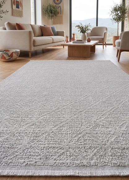 Lizbon 2002 Gri Yumuşak Dokulu Modern Kesme Halı Yolluk