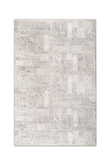 Mira Avelis QI08A Krem Gri Modern Salon ve Oturma Odası Halısı