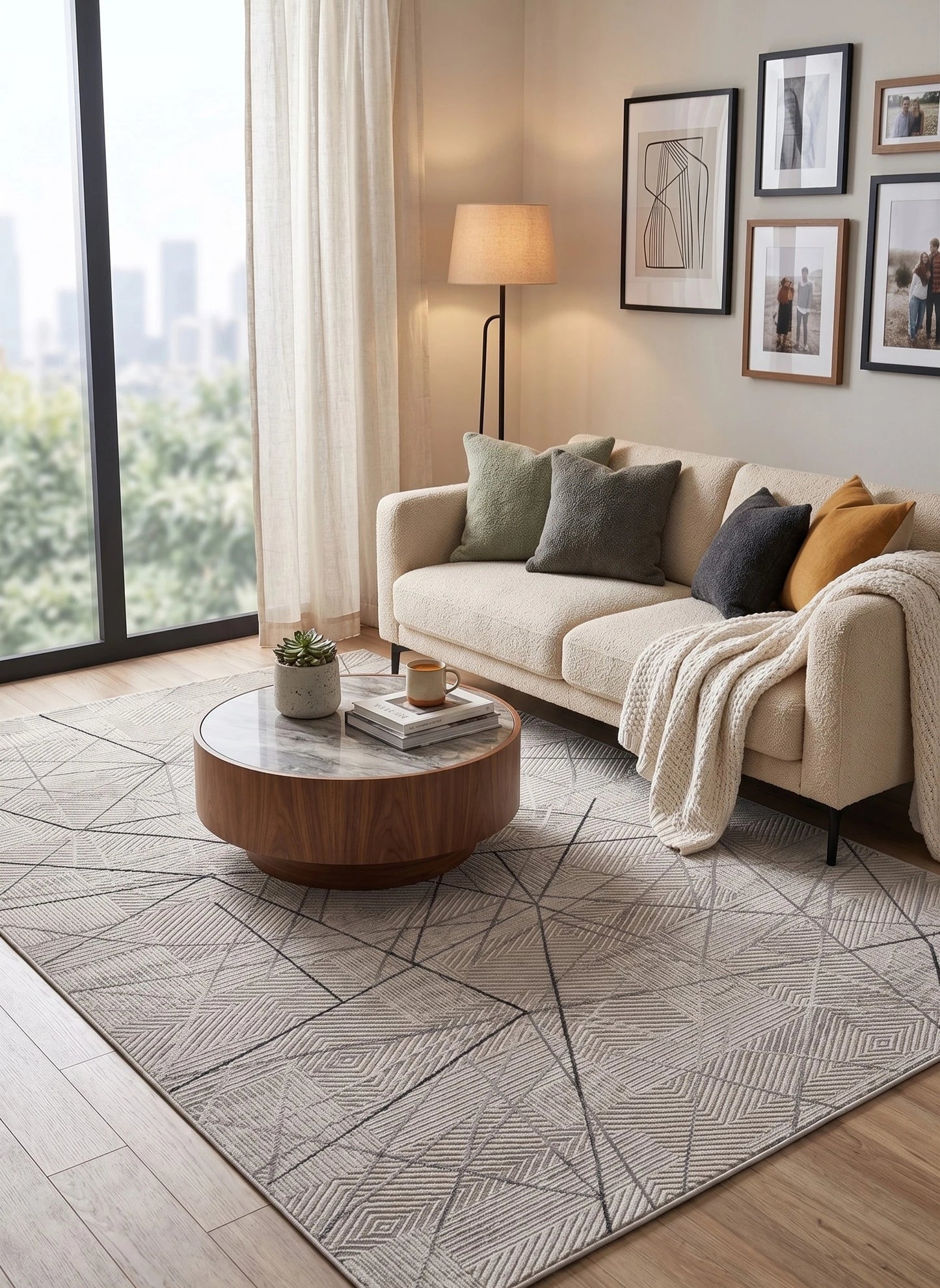 Moda 1080 Gri Minimal ve Modern Tasarımlı Oturma Odası Halısı