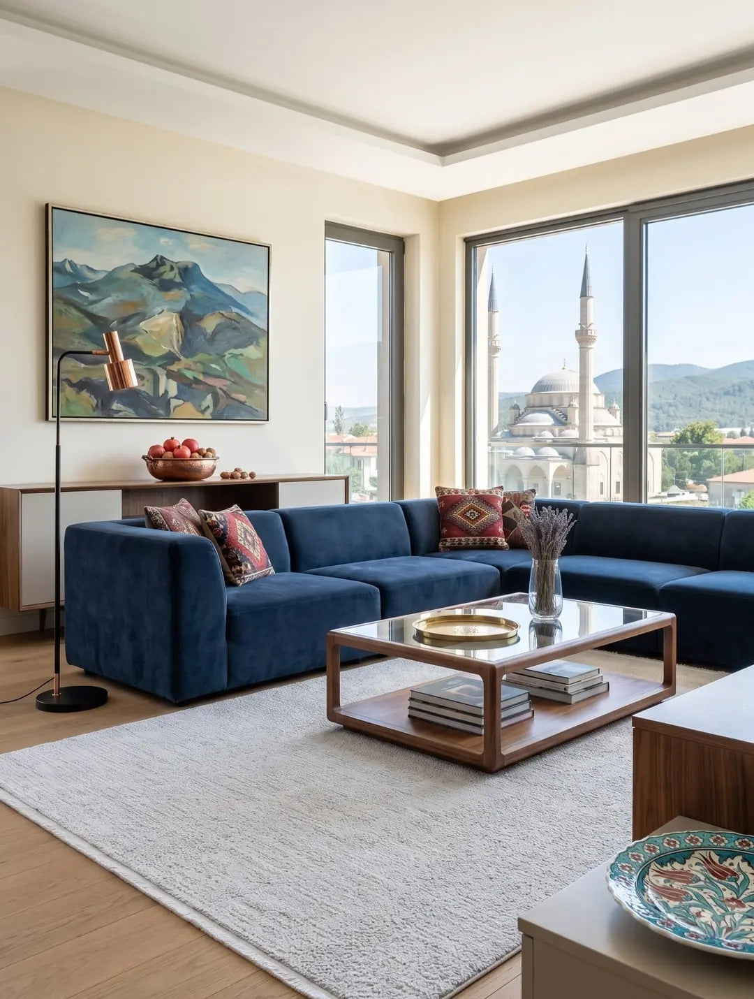Lizbon 2004 Krem Yumuşak Dokulu Modern Kesme Halı Yolluk