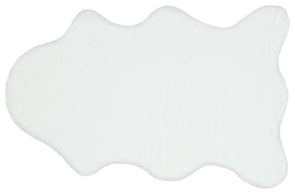 Polo 8705 Beyaz - Yıkanabilir Peluş Halı | Kaymaz Tabanlı Halı