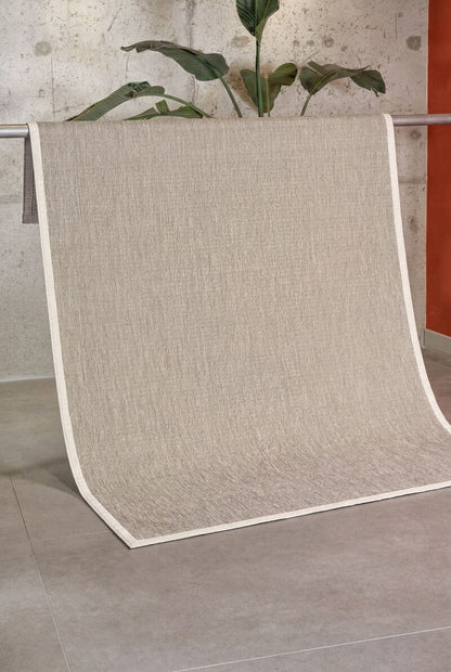 Vicenza 2821 Krem Kaymaz Tabanlı Yıkanabilir Dekoratif Şık Sisal Halı