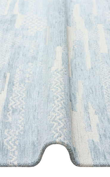 BG 01 BLUE  - BIGA - Hav Toz Vermez Kaymaz Tabanlı İnce Dokuma Modern Halı