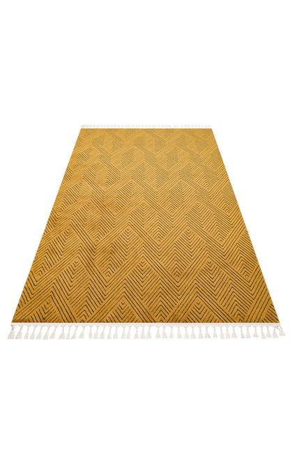 URB 01 GOLD  - URBAN - Etnik Desenlere Sahip Hav Toz Vermez Yumuşak Dokulu Modern Halı