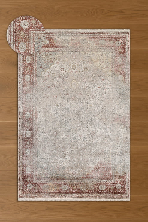 Degrade Mirel DG05A Kahverengi Vintage Salon ve Oturma Odası Halısı