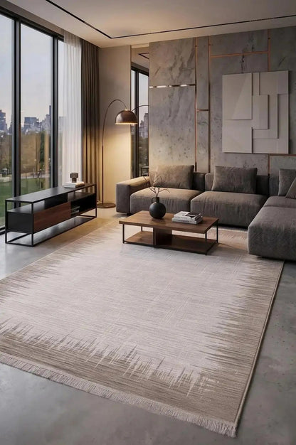 Roma 1109 Gri Yumuşak Dokuda Görünümlü Akrilik Salon Halısı