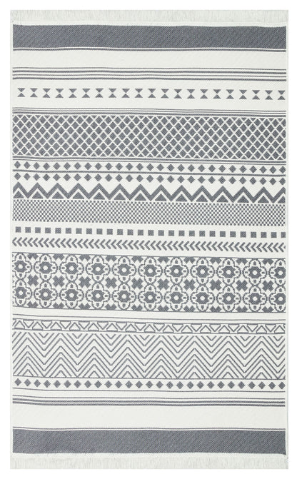 Arya AR 07 Gri - Yıkanabilir Çift Taraflı Modern Dokuma Kilim