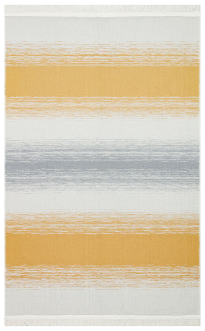 Arya Craft ARC 03 Gri Sarı - Yıkanabilir Çift Taraflı Modern Dokuma Kilim