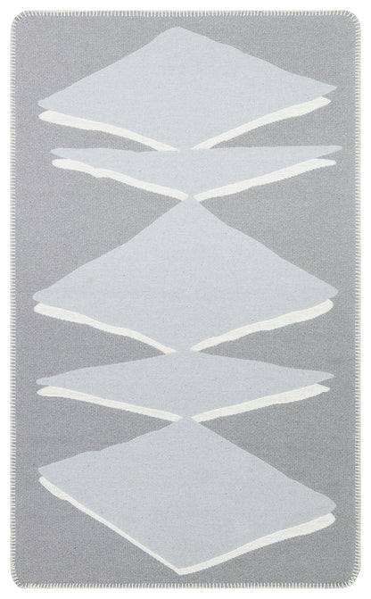 Arya Neo ARN 09 Gri Beyaz - Yıkanabilir Çift Taraflı Modern Dokuma Kilim
