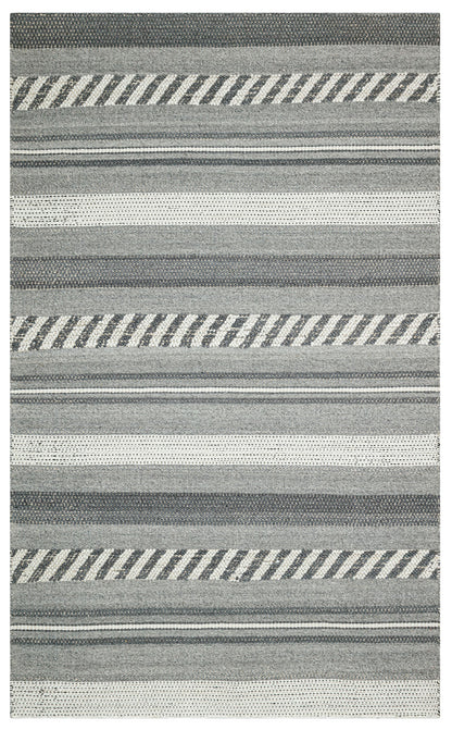 JD 05 GREY  - JADE - Naturel Kazak Örgü Desenli El Dokuma Örgü Halı
