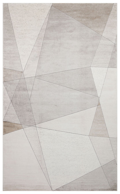 Merano MRN 07 Krem Altın - Geometrik Halı | Sık Dokuma Modern Halı