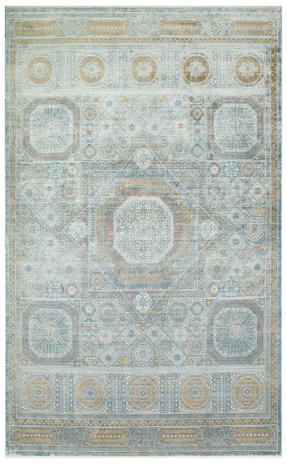 MHL 10 BLUE  - MAHAL - Klasik Desenli Yüksek Kalite Sık Dokuma Salon Halısı